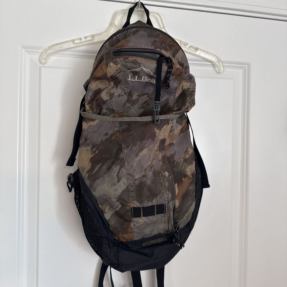 L.L. Bean Explorer Camo Backpack Camouflage Pattern Book Bag